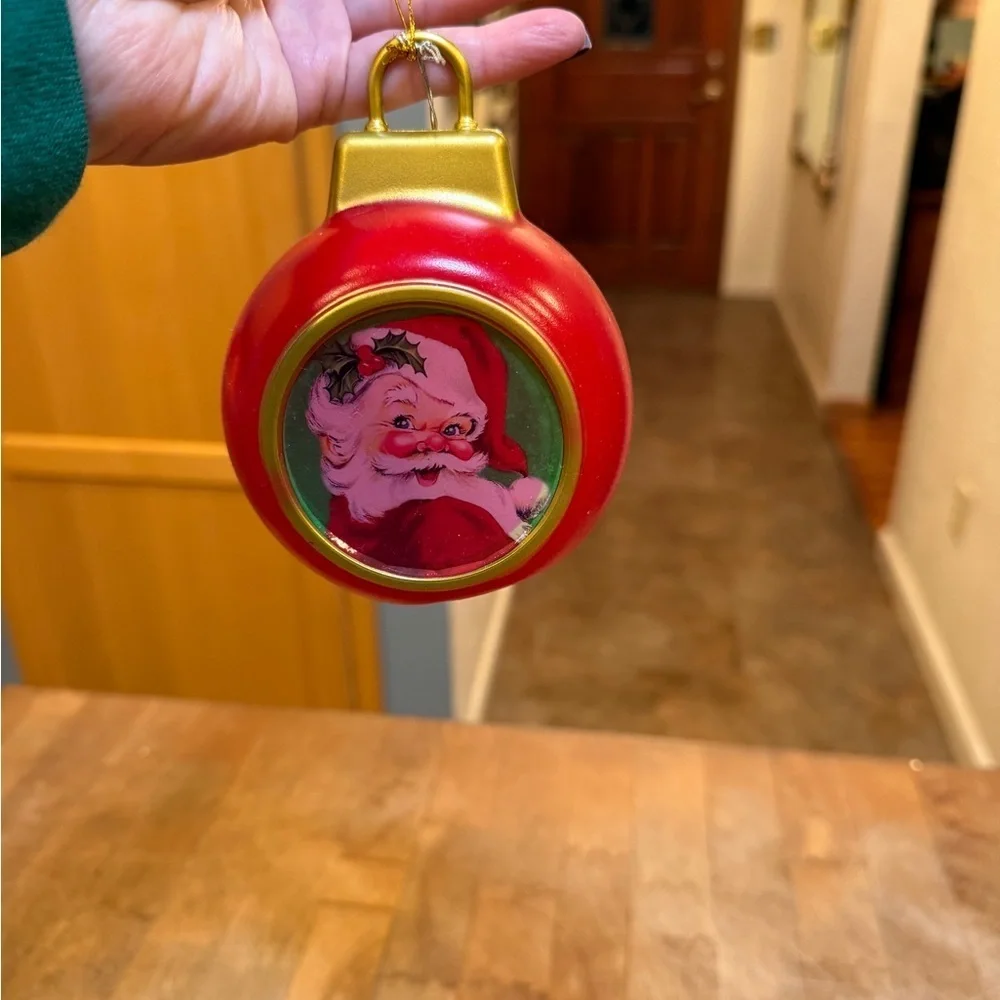 Mr. Christmas Mini Blow Mold Light Up Santa Christmas Ornament 5” Retro Holiday